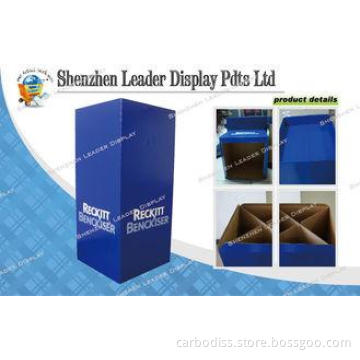 Blue Square 4C Printing Dump Bin Display Stand Glossy Lamin